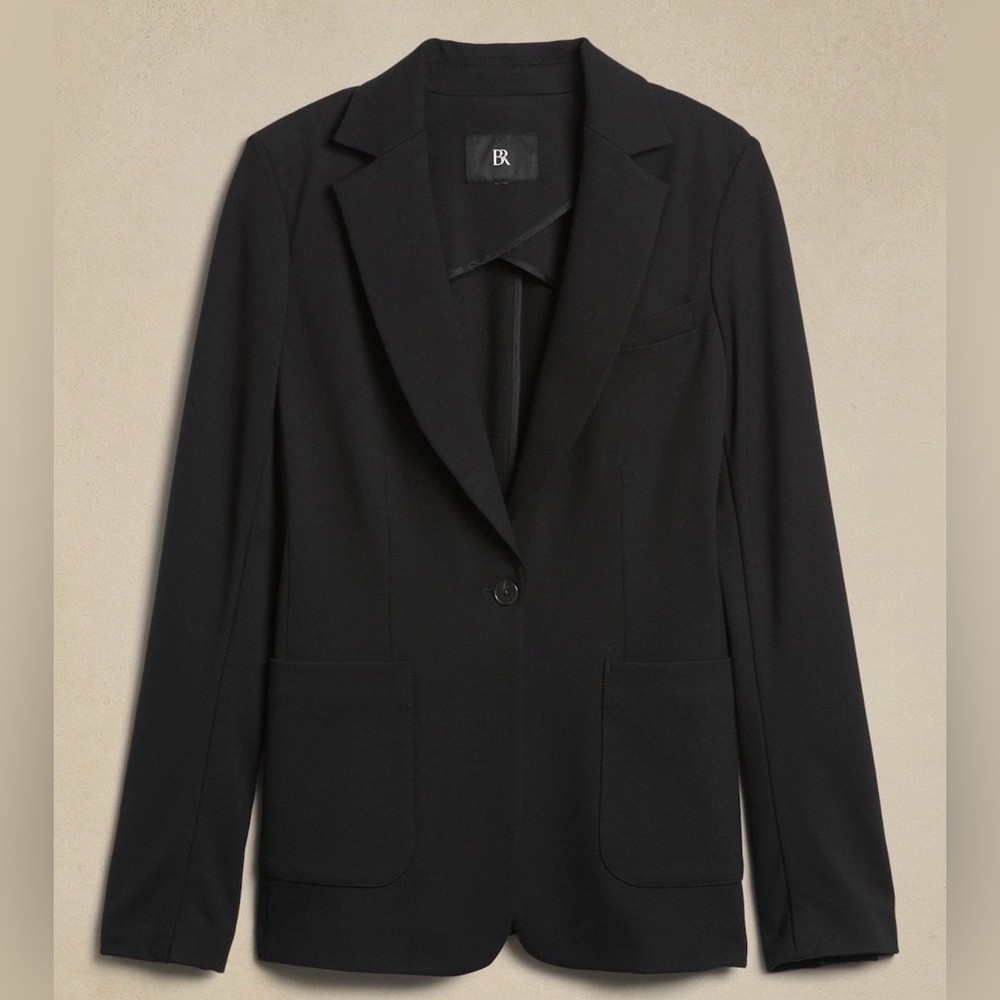 Banana Republic Everywhere Ponte Black Women's Blazer NWT XL